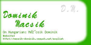 dominik macsik business card